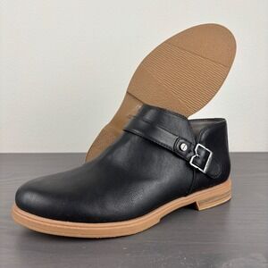 Dr. Scholls Hello Shootie Ankle Boots Black Buckle Strap Comfortable Womens 6.5M